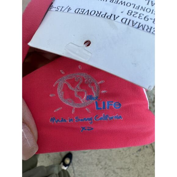 Blue Life Pasion flower Coral Lace Underwire Bikini Swimsuit Top Demi Cup Sz XS - Picture 6 of 7